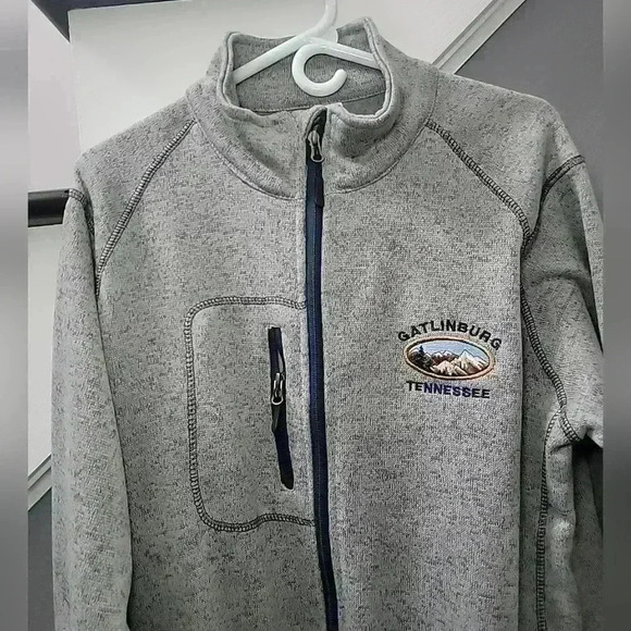 Crazy Apparel Jacket Mens XL Gray Long Sleeve Full Zip Pockets Gatlinburg TN - Picture 2 of 4